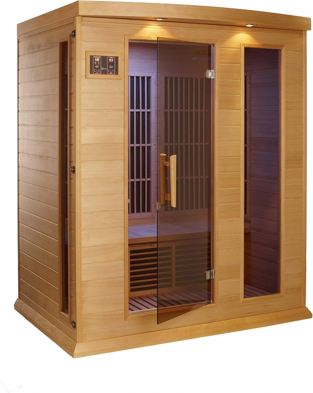 DYNAMIC SAUNAS Maxxus 3 Per Low EMF FAR Infrared Carbon Canadian Hemlock Sauna studio view 1